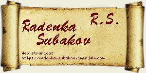 Radenka Subakov vizit kartica
